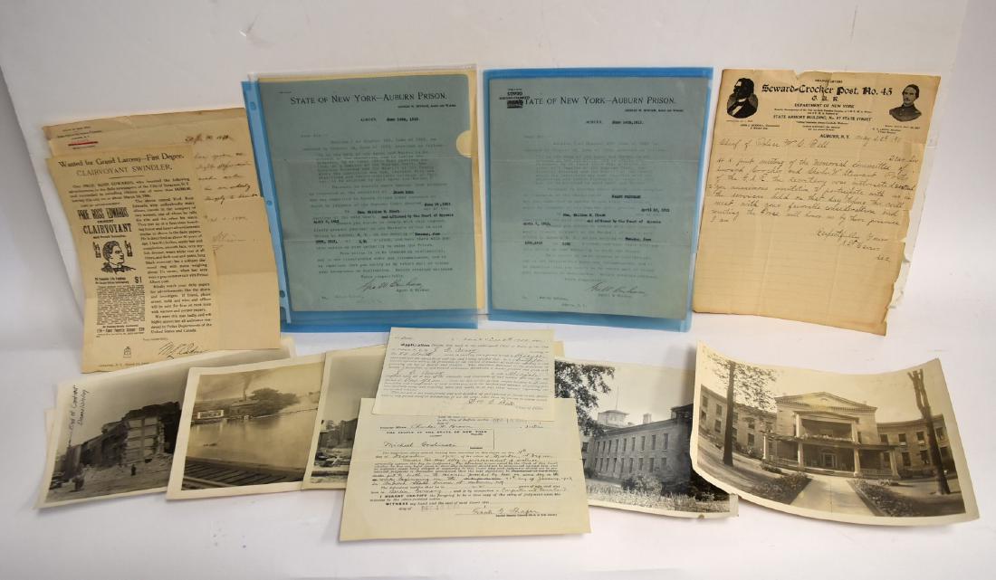 Eleven(11) Miscellaneous Auburn Prison Documents and (1 of 6)