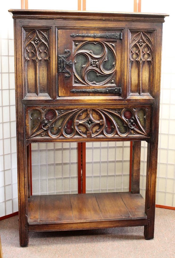 Arts & Crafts Oak Drop Front Desk (1 of 8)