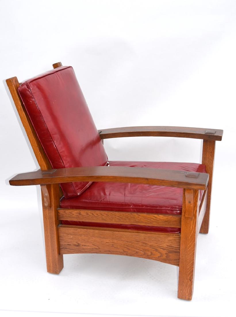Gustav Stickley Art & Crafts Bow-Arm Oak Morris Chair (1 of 10)