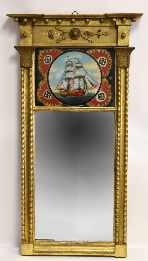 American Federal Gilt and Reverse Painted Mirror (1 of 7)