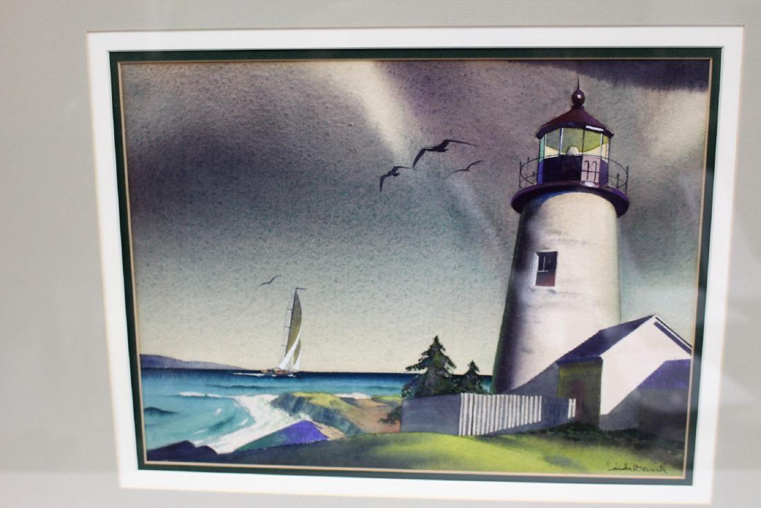 Sandor Bernath; 20thC. American Watercolor Signed: Watercolor on paper. Maine Lighthouse. Signed l.r.; 10.5in. X 14in.(image size)