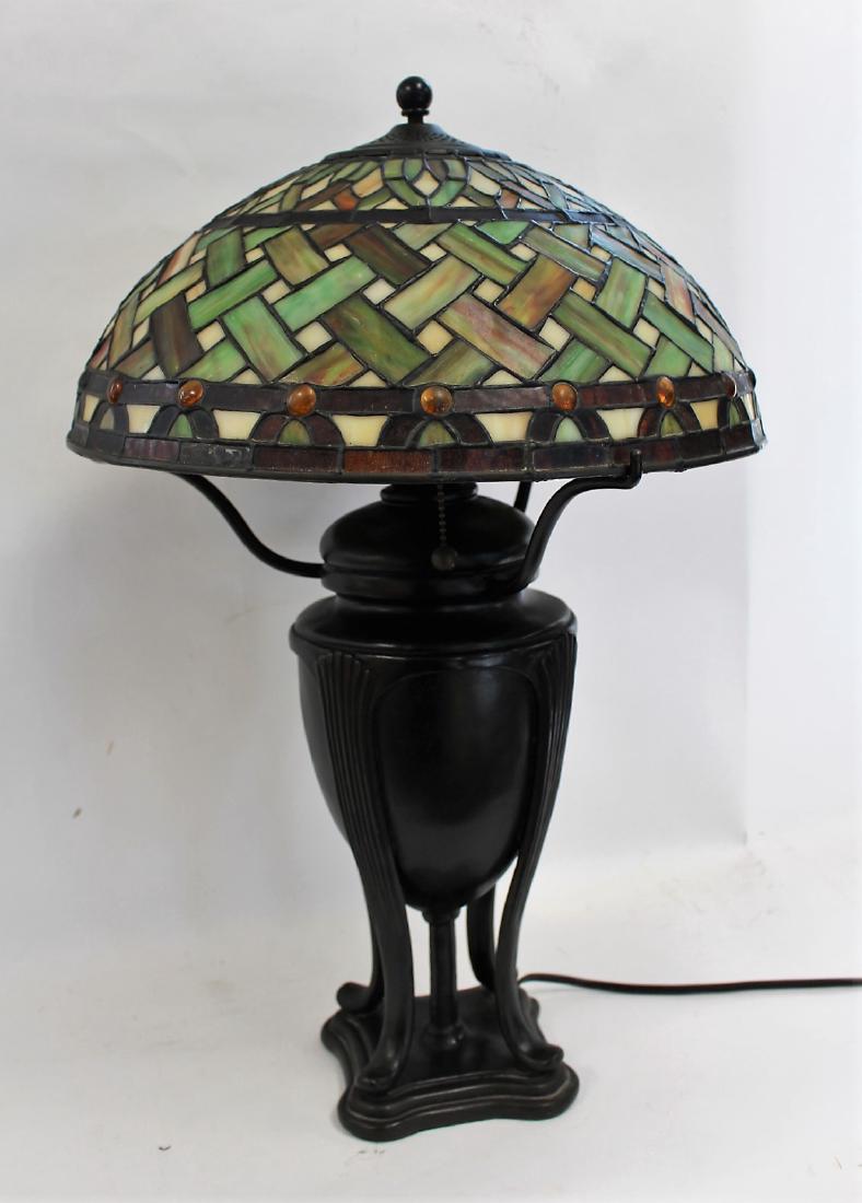Victorian Style Leaded Glass Table Lamp (1 of 4)
