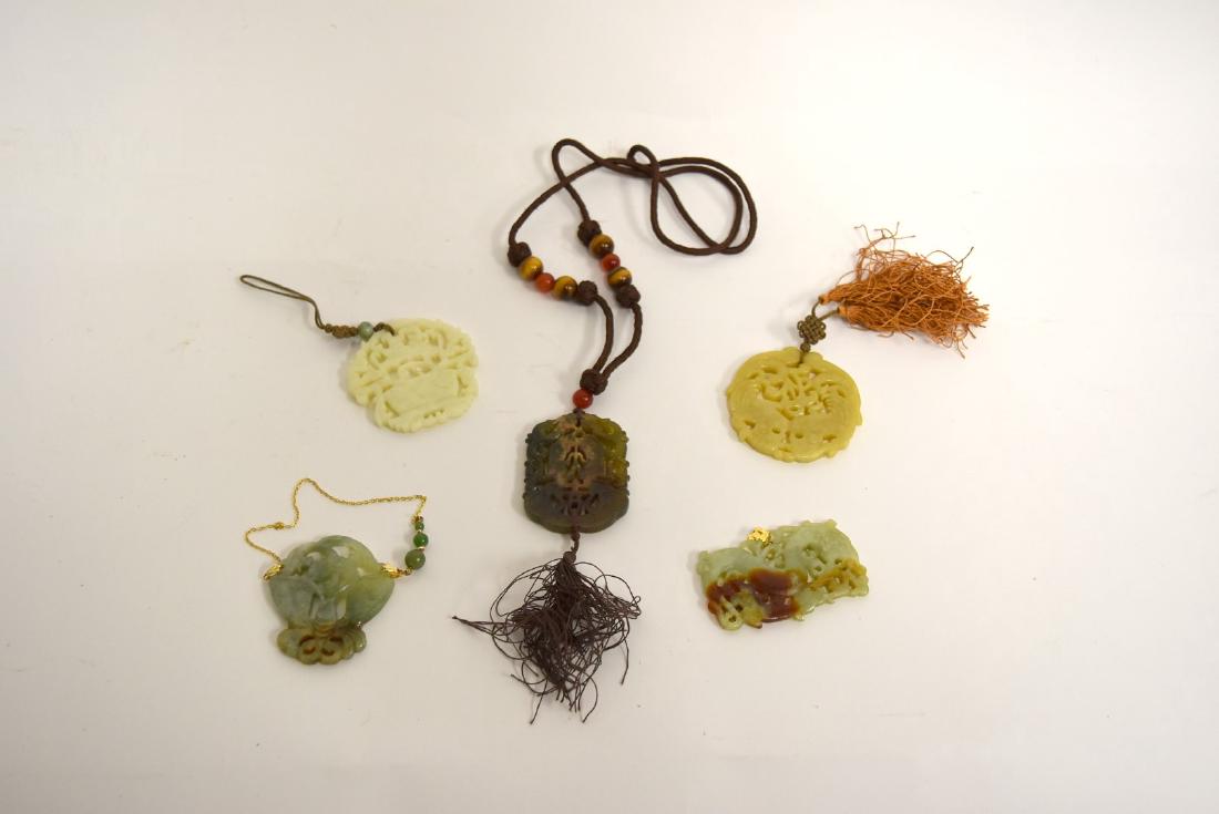 Five(5) Chinese Carved Jade Pendants (1 of 10)