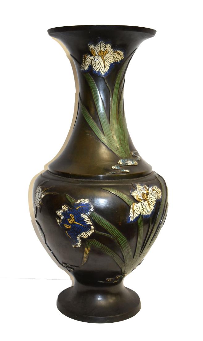 19thC. Japanese Enameled Cloisonne Palace Vase (1 of 10)