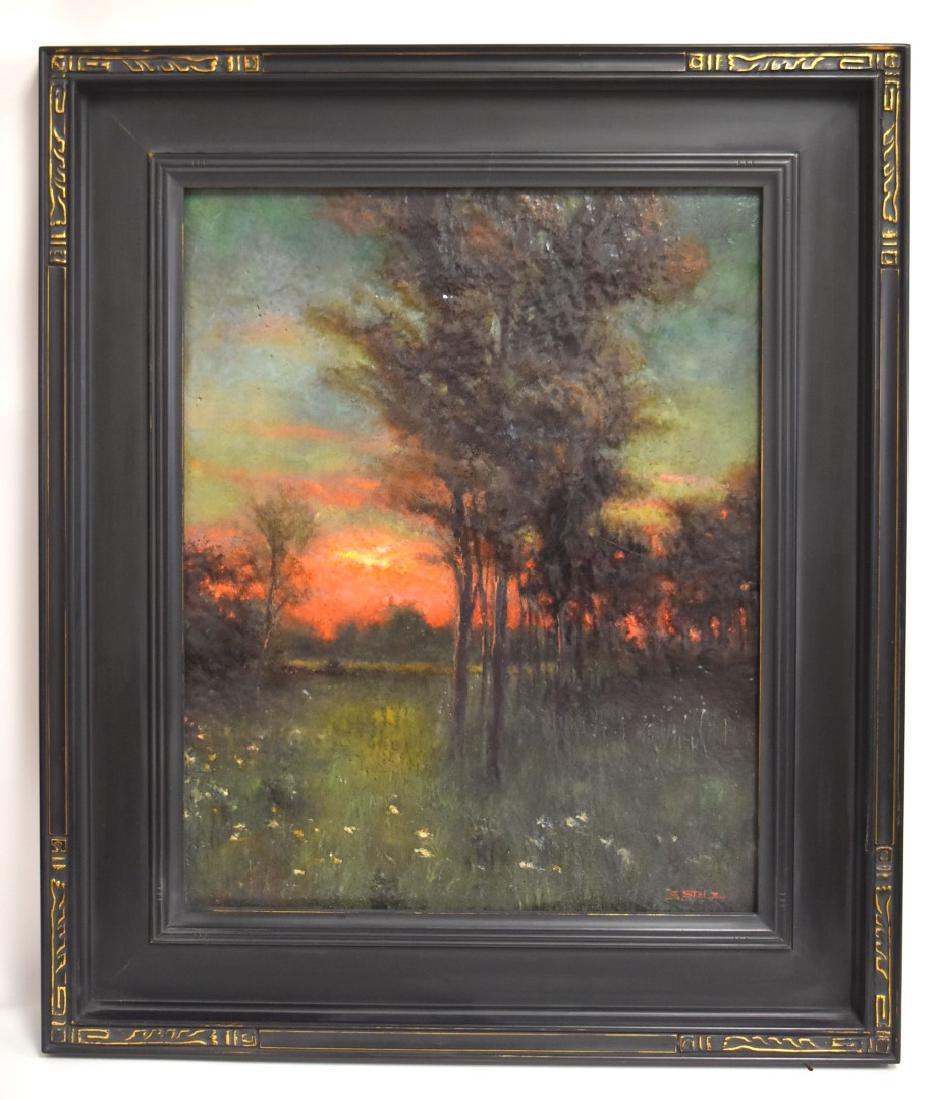 Steven Stelz Studios Painted Glass Plaque Signed (1 of 10)