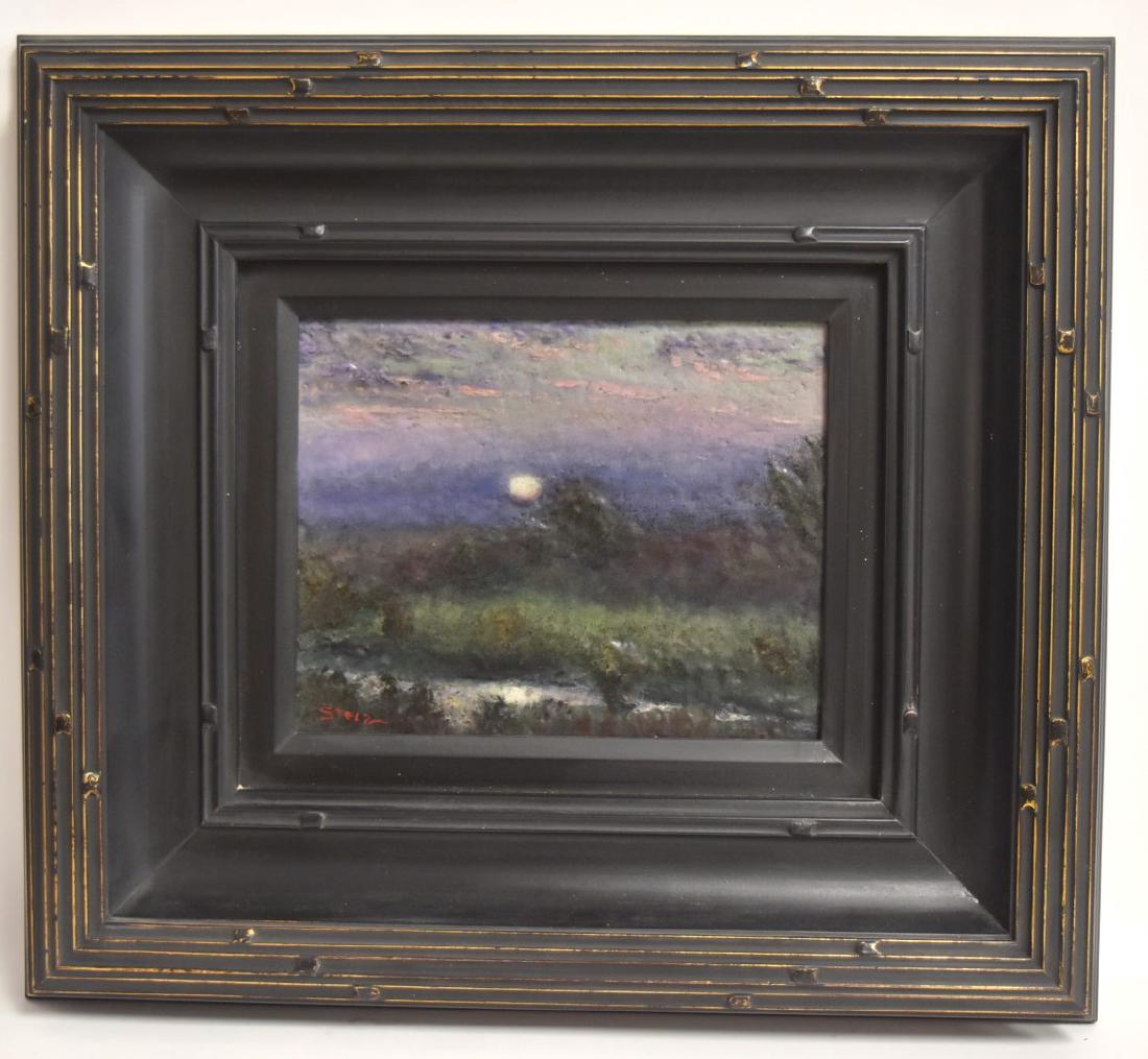 Steven Stelz Studios Painted Glass Plaque Signed (1 of 8)