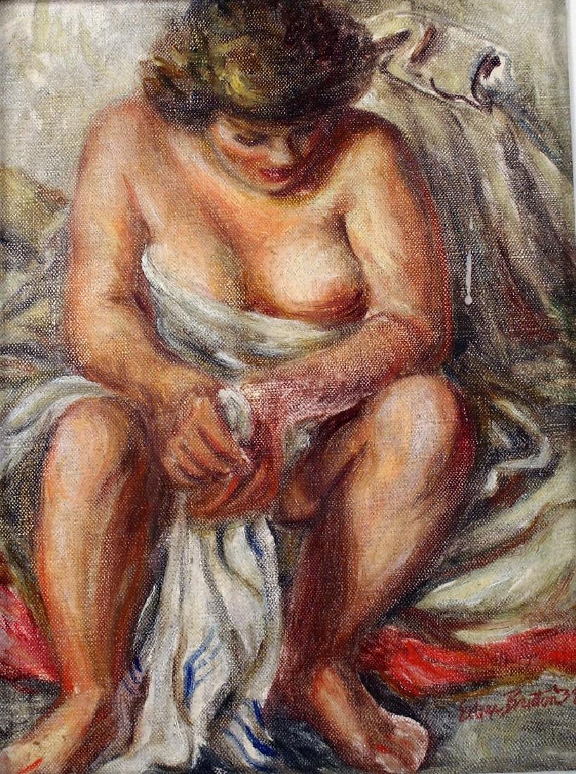 Edgar Britton; English Oil Seated Woman Signed: Oil on canvas. Seated Woman. Signed l.r. and dated '39; 12in. X 9in.