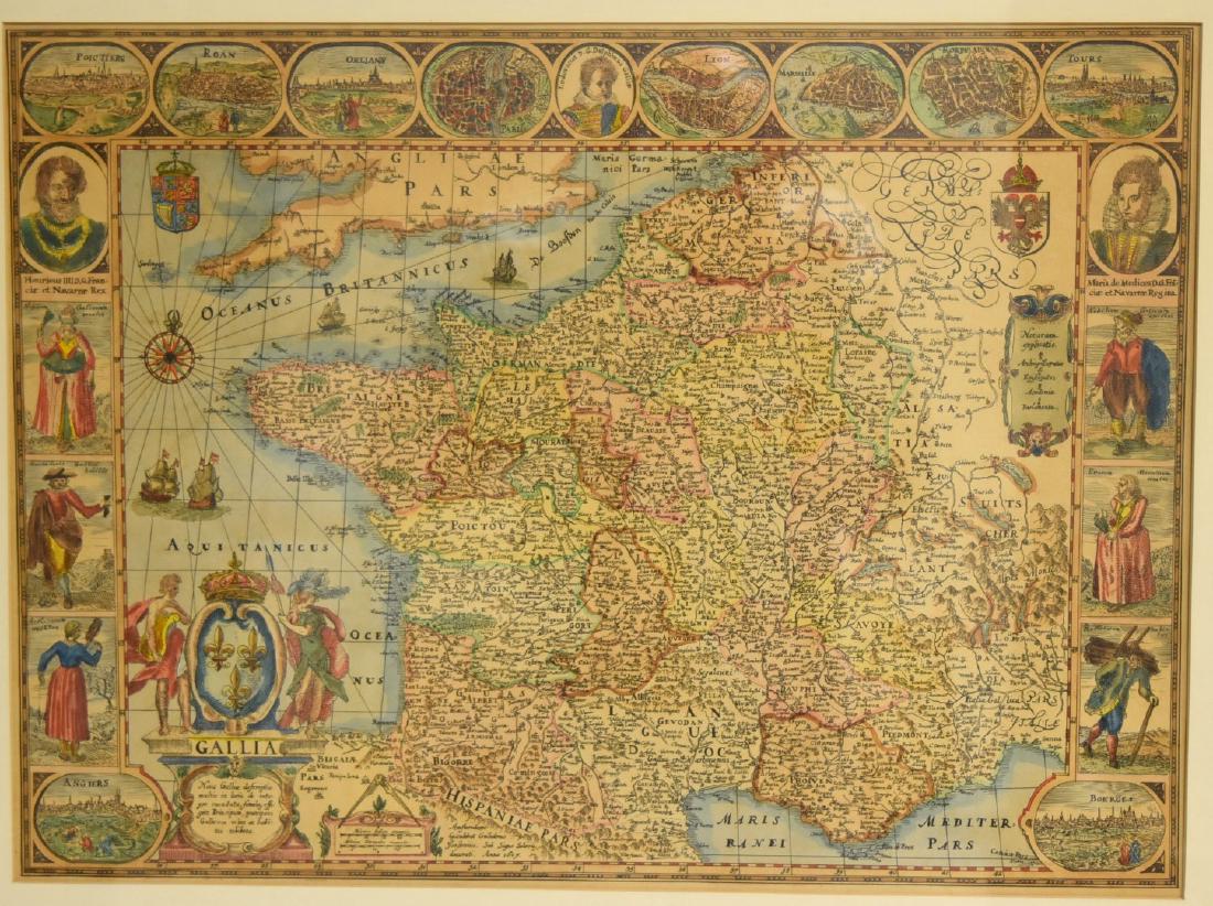 Early Hand Colored Map of France (1 of 8)