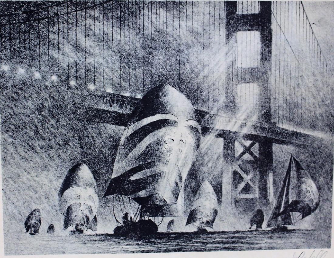 John Kelly; 20thC. Lithograph - Beneath the Golden Gate (1 of 7)