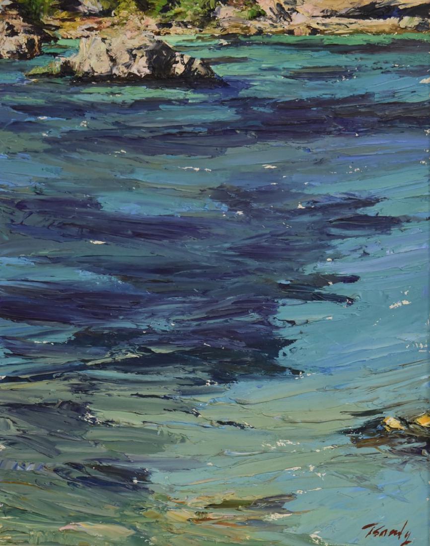 Tsandy; 20thC. Oil Bay of Capri Signed (1 of 4)