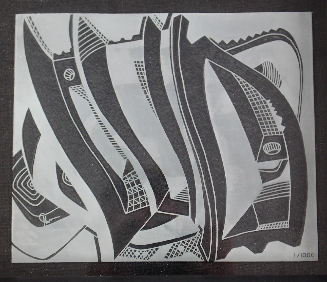 Framed Modernist Plaque Signed (1 of 4)