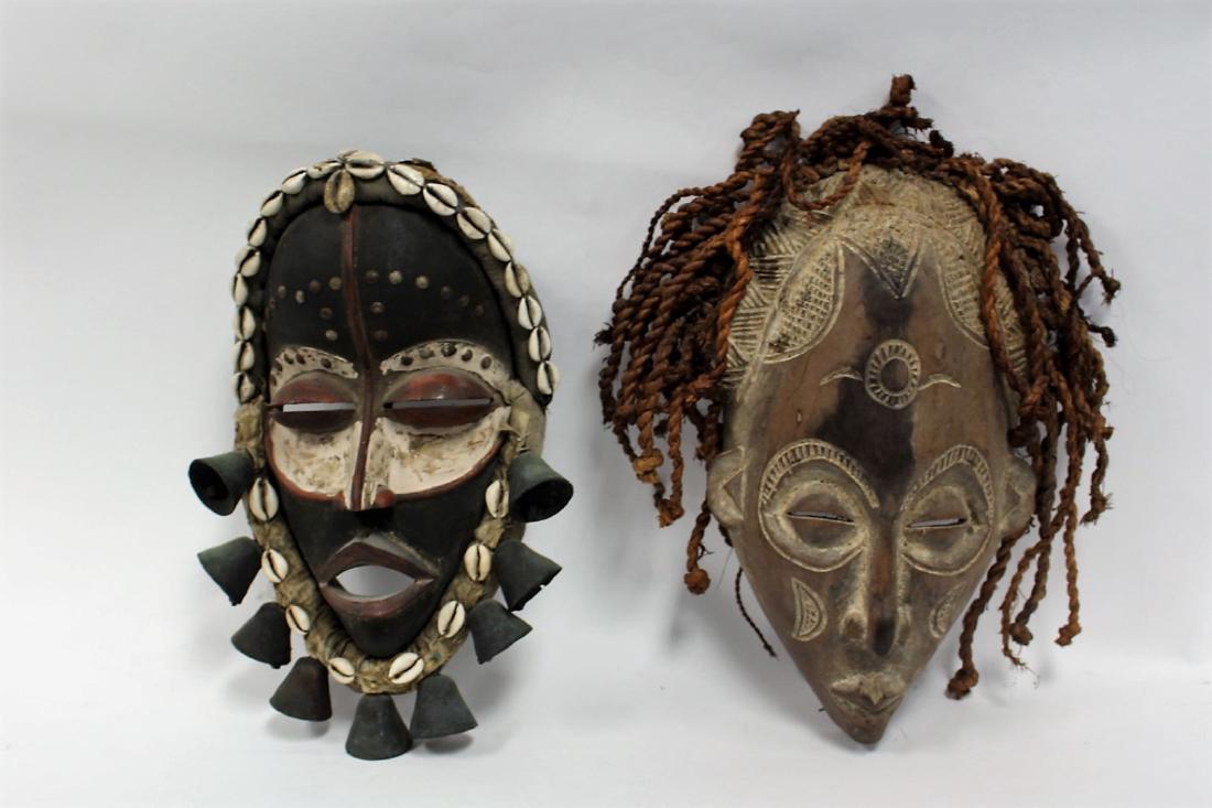 Two(2) African Polychromed Wood Masks (1 of 4)