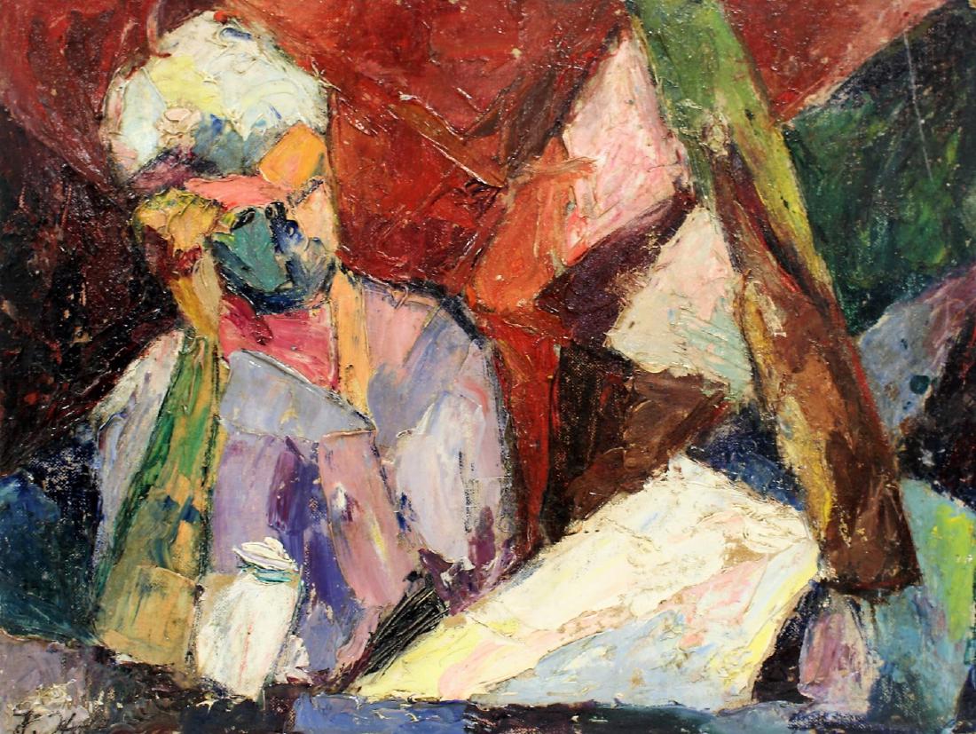 T.Hold; 20thC. Modernist Oil Signed (1 of 5)