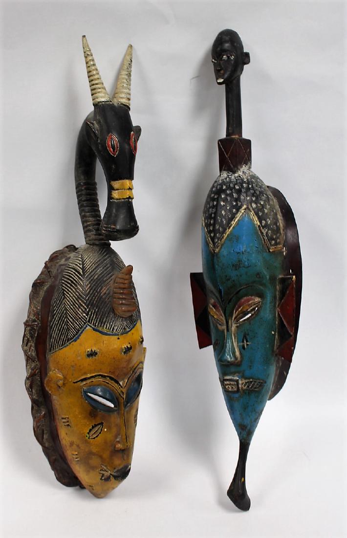 Two(2) African Polychromed Wood Masks (1 of 7)