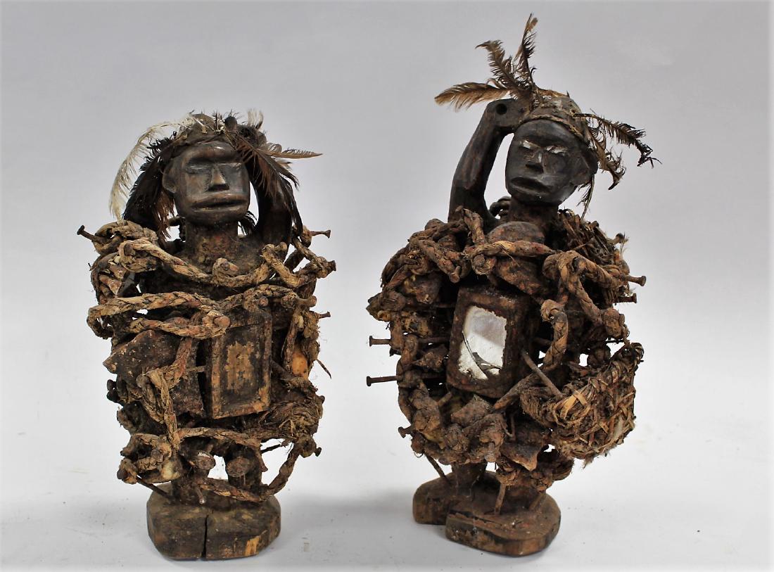 Two(2) African Carved and Decorated Figures (1 of 5)