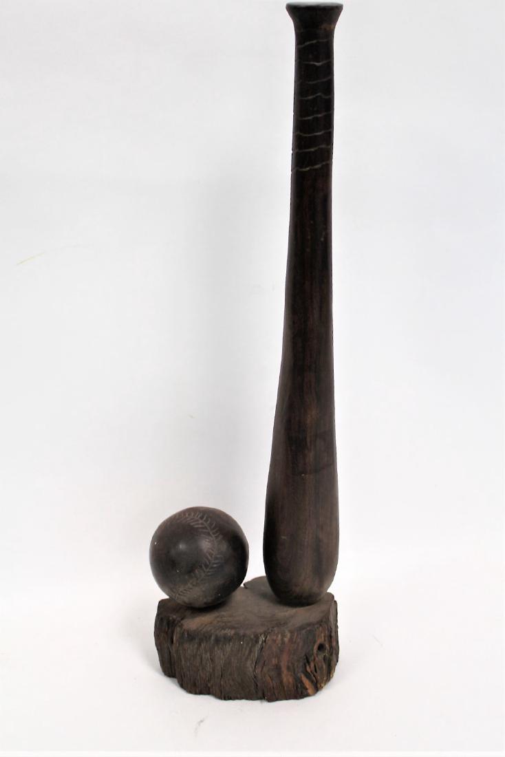 American Folk Art Baseball Wood Carving (1 of 4)