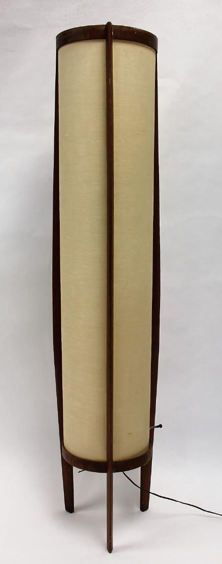 Mid Century Teakwood Cylindrical Floor Lamp (1 of 4)