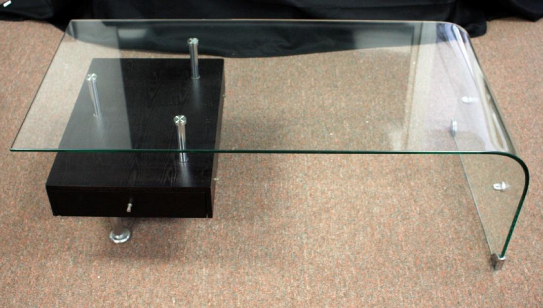 Italian Modern Curved Glass Coffee Table (1 of 8)