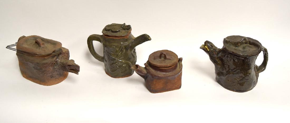 Four(4) Asian Pottery Teapots (1 of 8)
