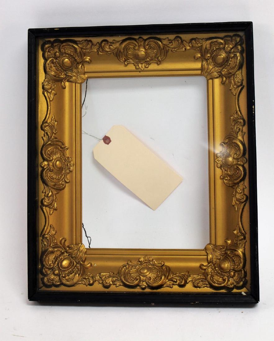 20thC. Ornate Gilt and Gessoed Frame: Ornate gilt and gessoed wood frame. Victorian gold in shadow box; 9in. X 12in.(inner size)