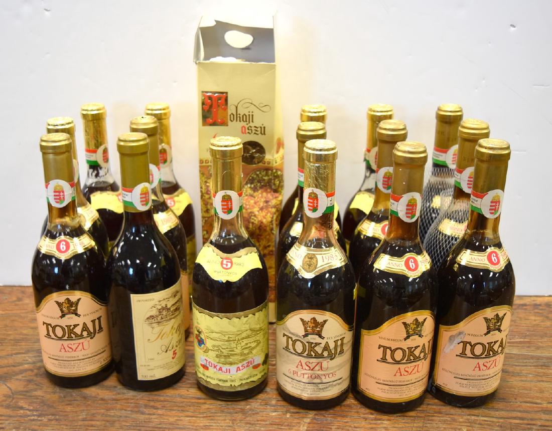 Lot of 17 Bottles Tokaji Aszu: 17 bottles. 1983 and 1988