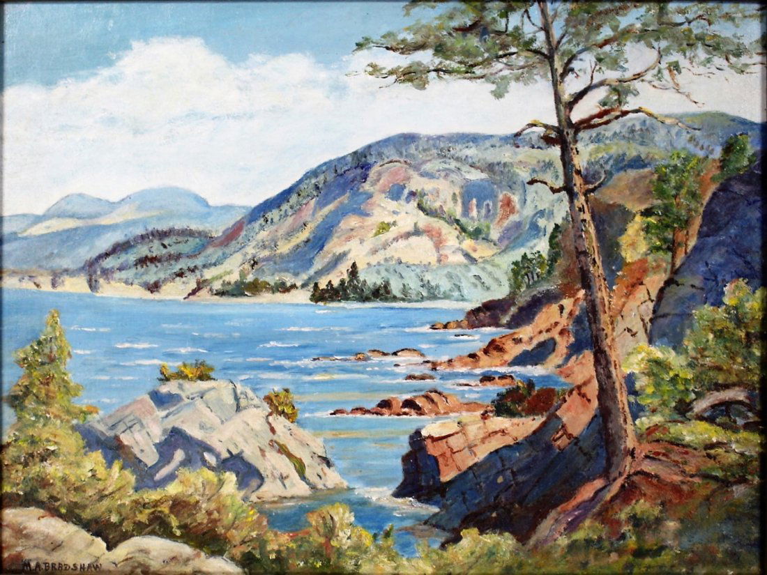 M.A. Bradshaw; 20thC. American Oil Landscape Signed (1 of 4)