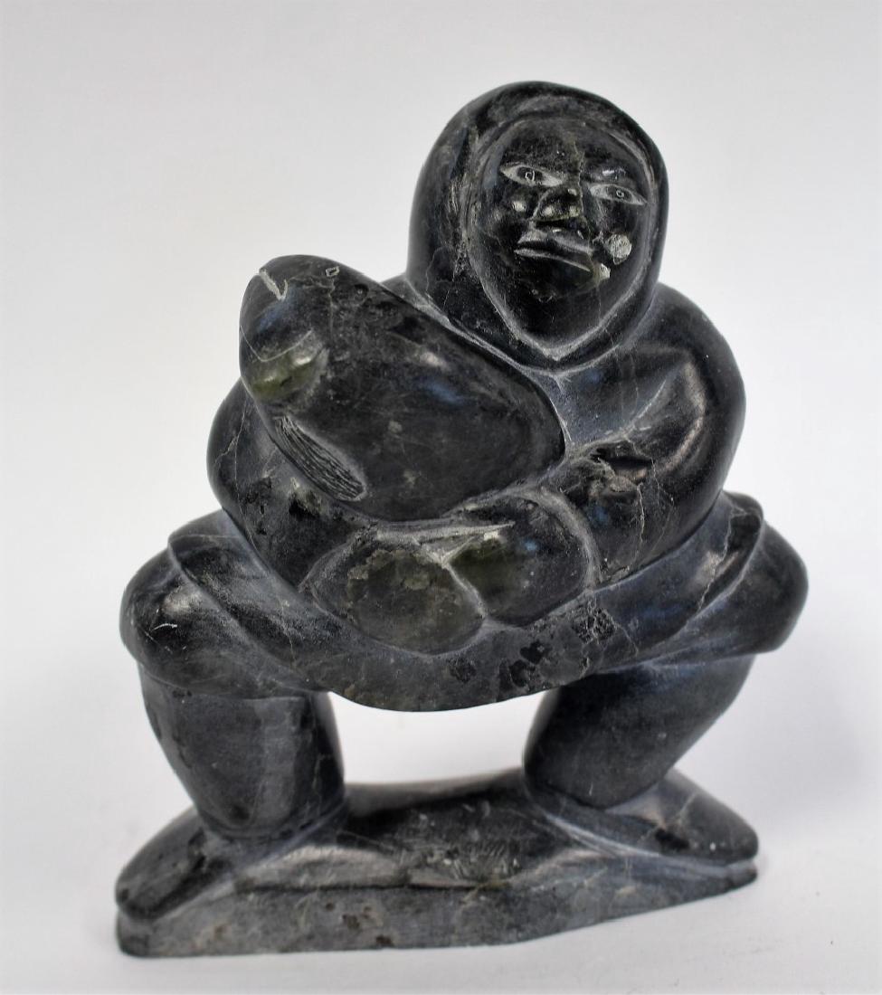 Inuit Eskimo Stone Carving - Fisherman (1 of 6)