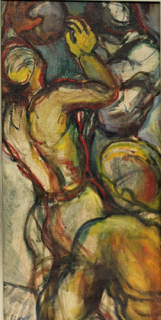 20thC. Modernist Oil - Abstract Figures Signed (1 of 4)