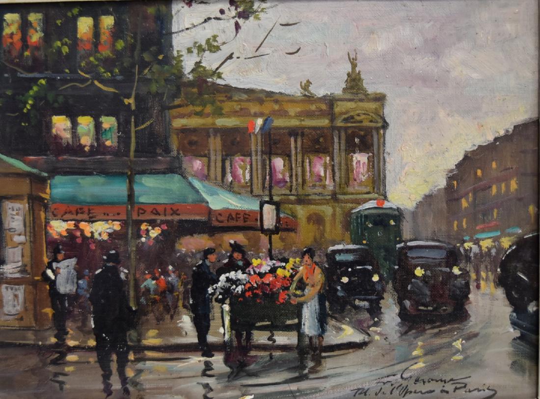 Francois Gerome; French Oil - Pl. de L'Opera Signed (1 of 4)