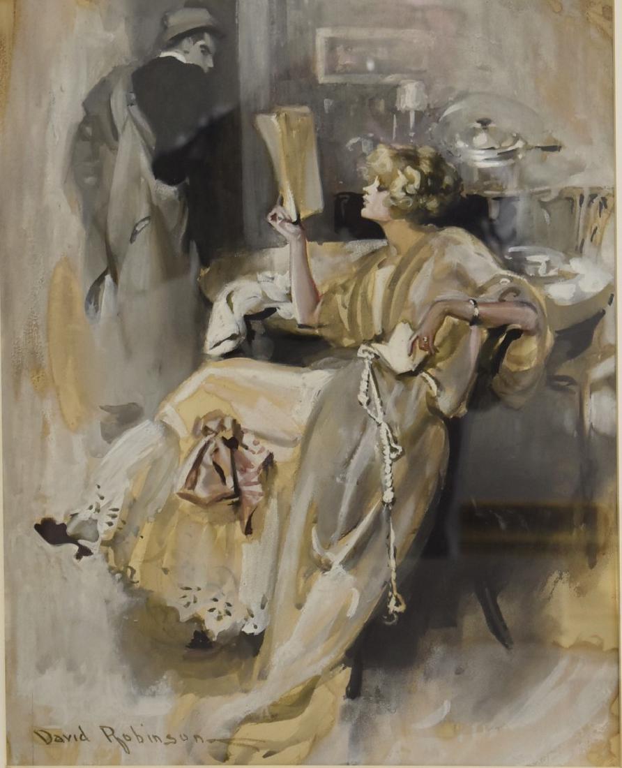 David Robinson; American Gouache Illustration Signed (1 of 6)