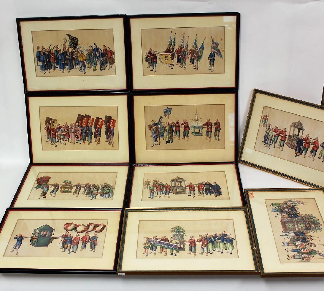 Set of Ten(10) Framed Chinese Watercolors (1 of 6)