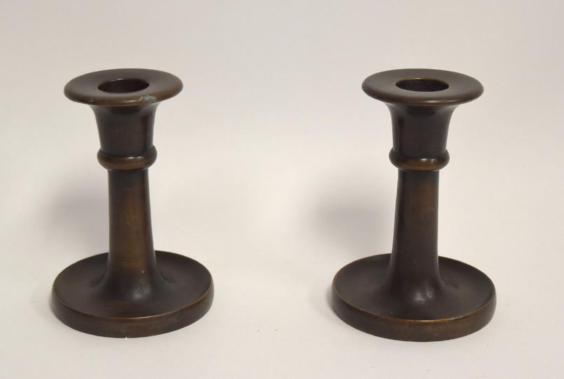 Pair of Arts & Crafts Bronze Candlesticks (1 of 6)