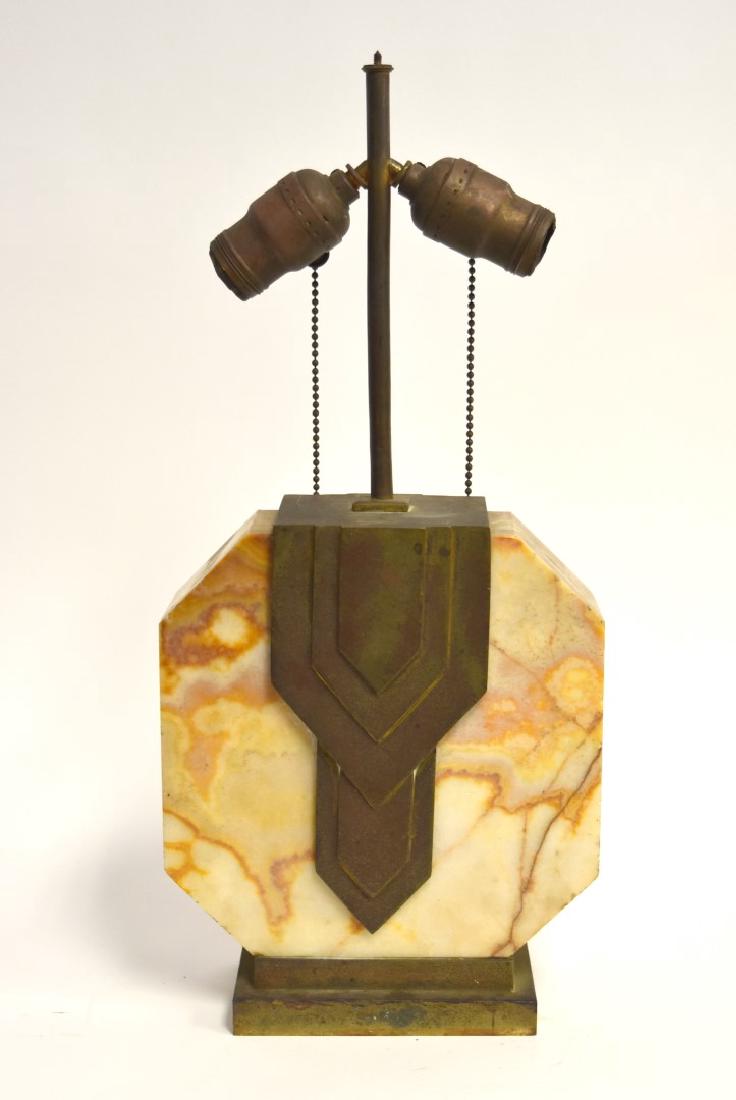 Edgar Brandt(manner of); Art Deco Marble Lamp (1 of 6)