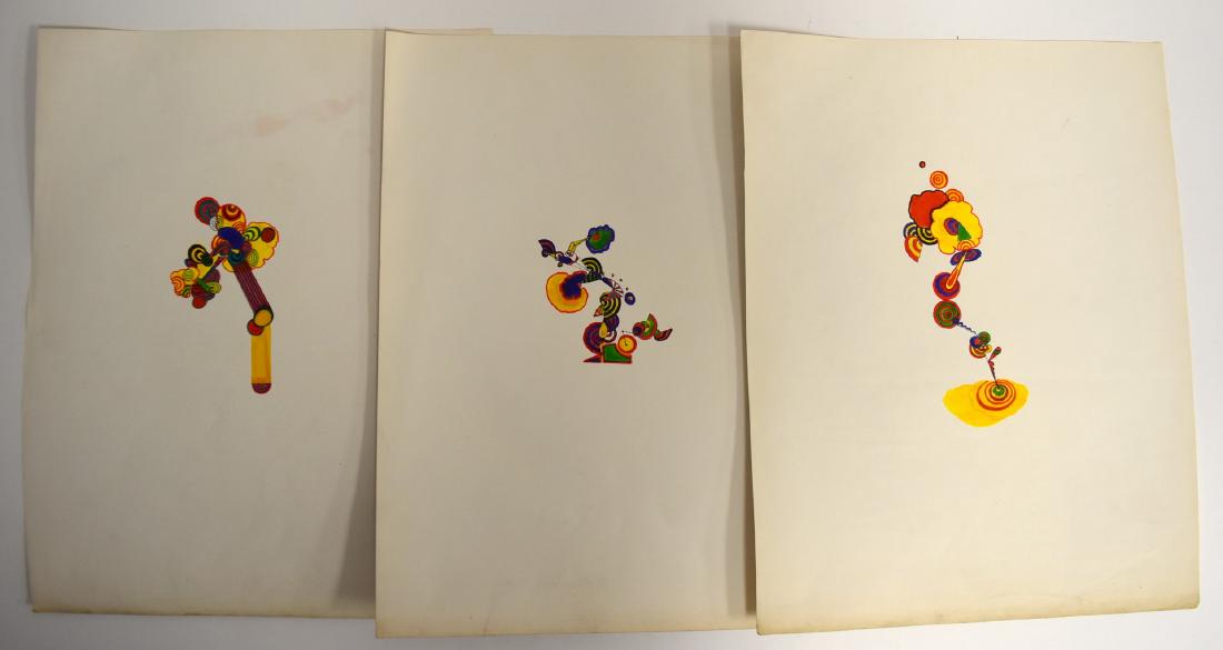 Peter Max(attributed to); Three(3) Watercolor Sketches (1 of 6)