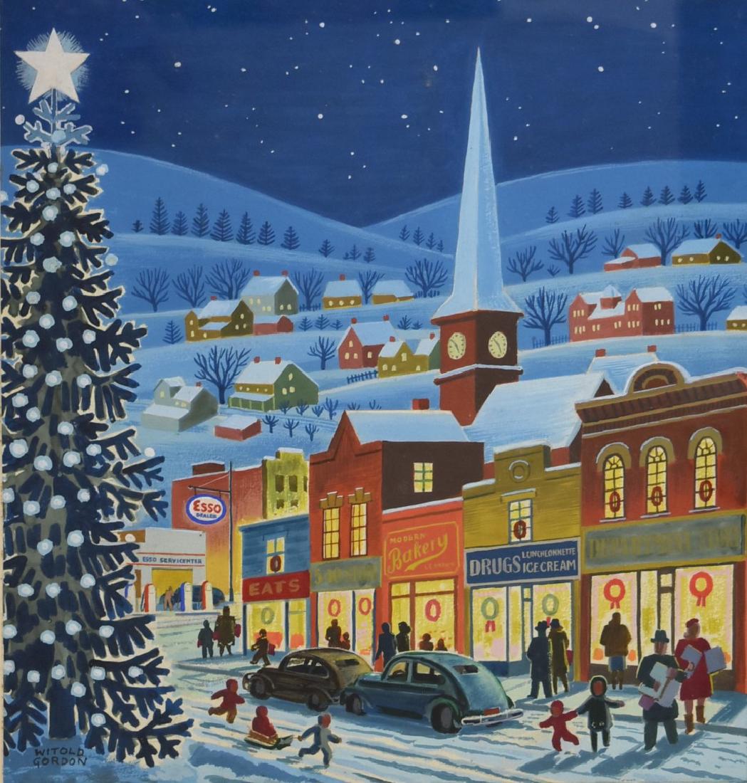 Witold Gordon; 20thC. Gouache Illustration Signed (1 of 6)