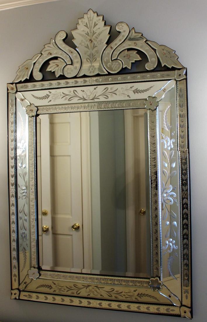 Venetian Etched Glass Mirror (1 of 2)