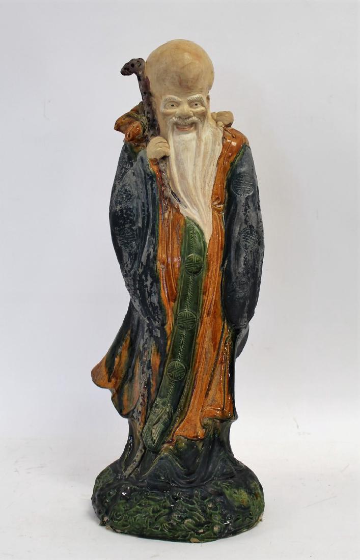 Chinese Glazed Pottery Figure of a Wiseman (1 of 8)