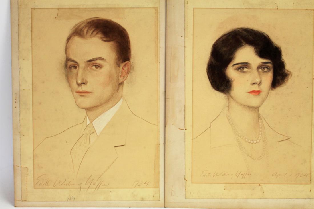 Edith W. Jaffe; Two(2) Portrait Drawings Signed (1 of 7)