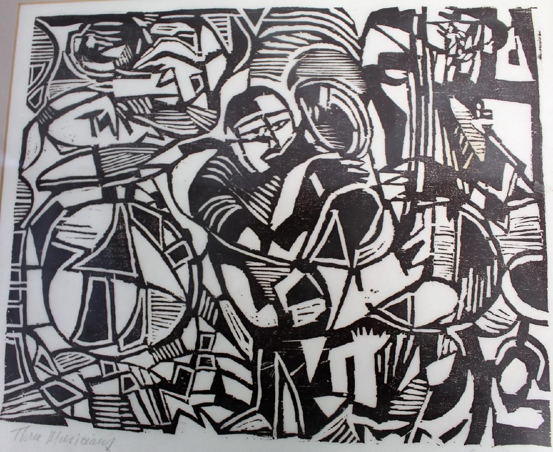 Steinberg; Woodcut - Three Musicians (1 of 5)