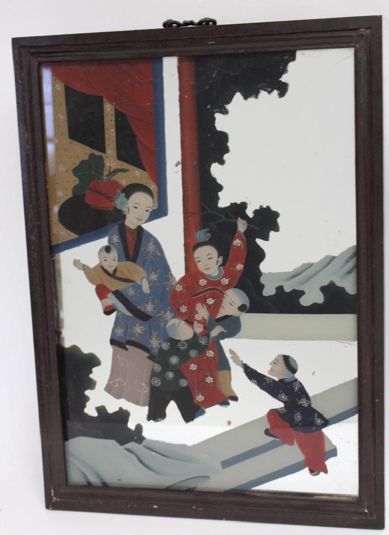Chinese Reverse Painted Mirror (1 of 3)