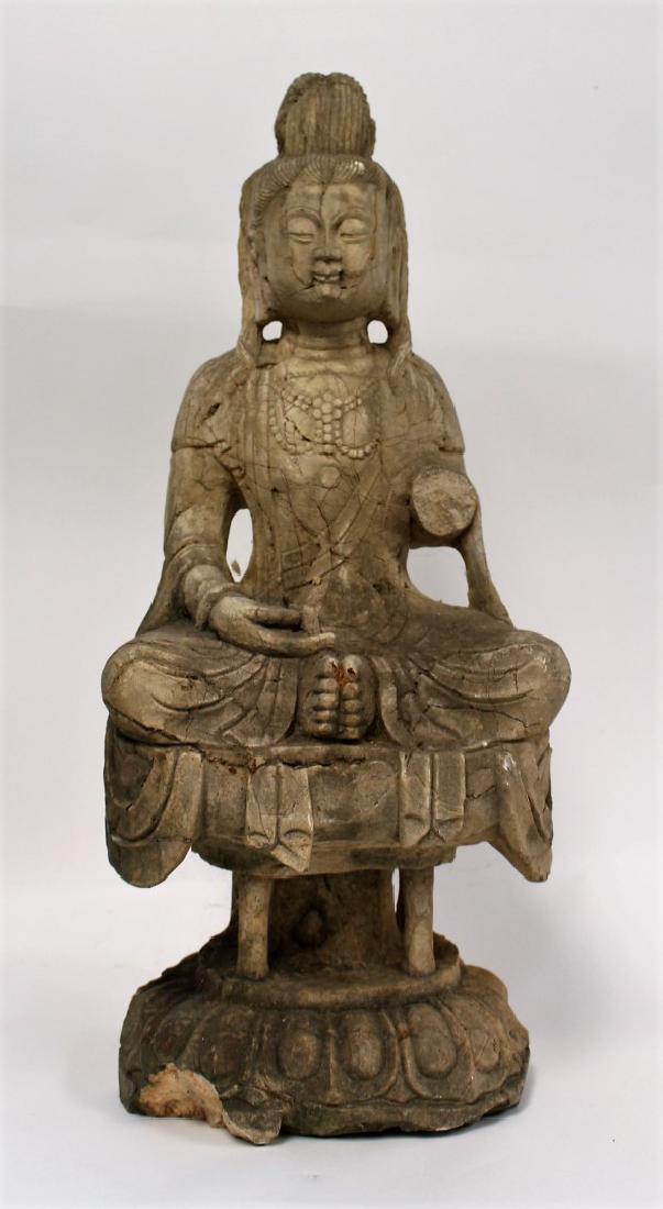 Chinese Carved Stone Buddha (1 of 5)