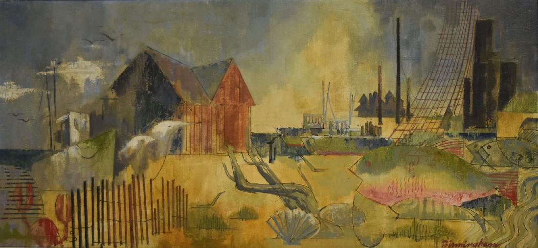 Birmingham; 20thC. American Gouache - Seaside Signed (1 of 4)