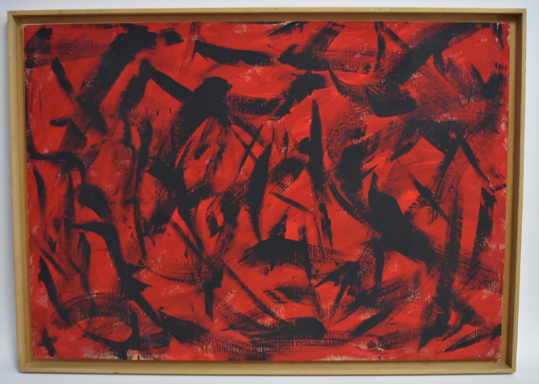 Sung-Ja Lee; 20thC. Korean Mixed Media Abstract (1 of 5)