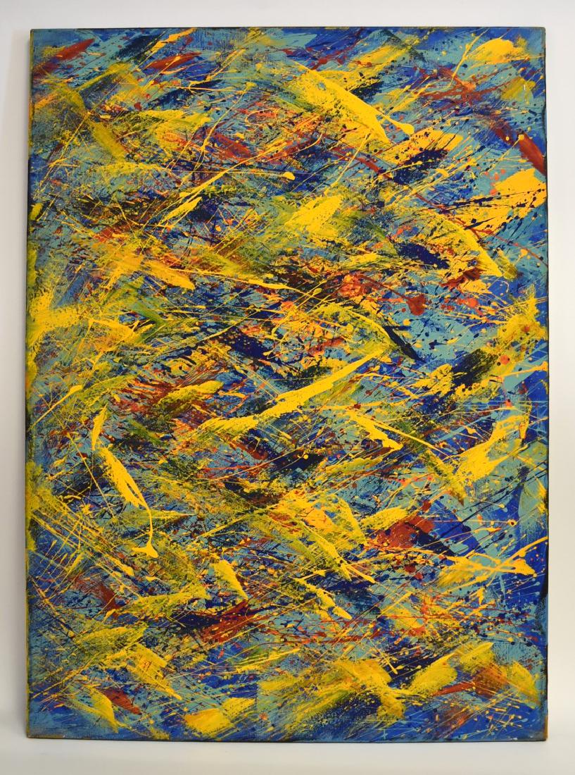 Sung-Ja Lee; 20thC. Korean Oil Abstract Composition (1 of 5)