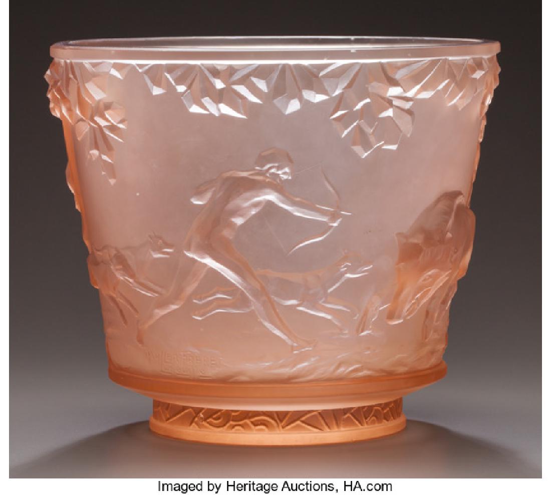 Muller Freres Molded and Frosted Glass Vase (1 of 10)