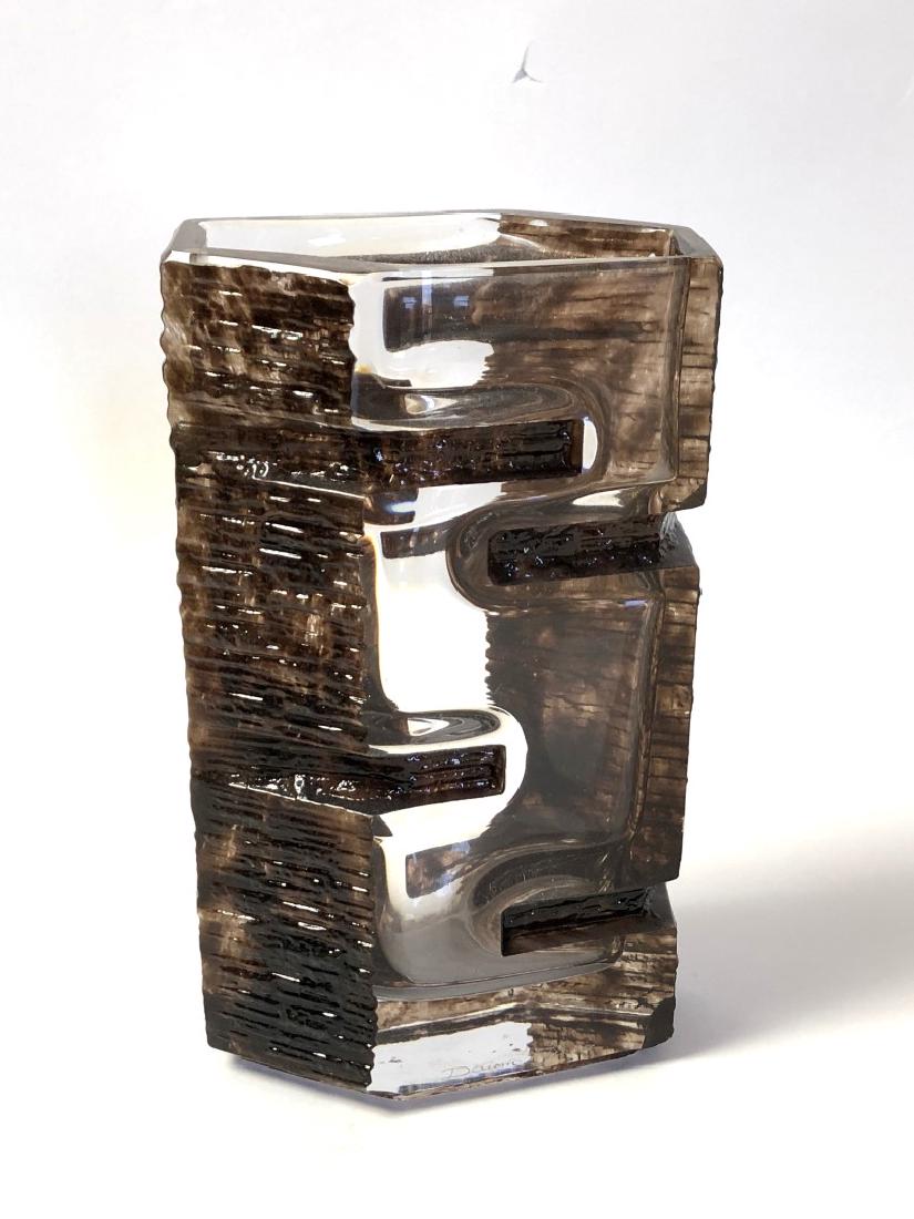 Daum Glass Sculptural Brutalist Vase (1 of 12)