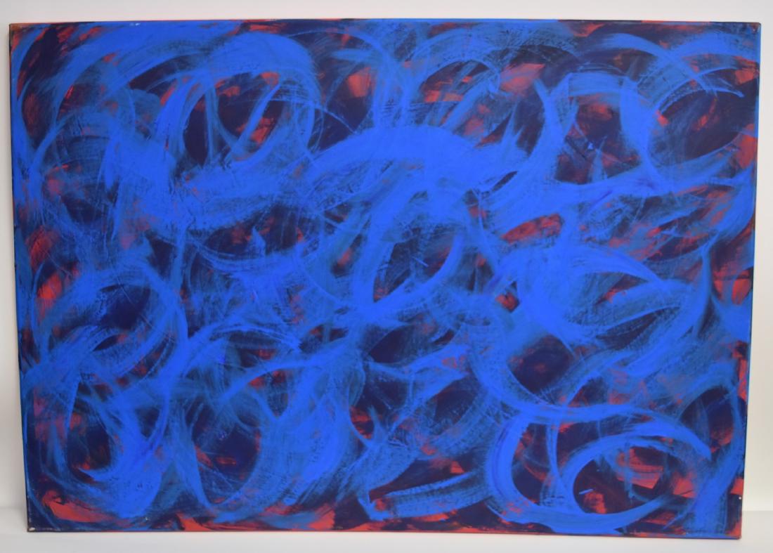 Sung-Ja Lee; 20thC. Korean Oil Abstract Composition (1 of 4)