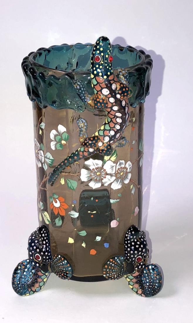 Auguste Jean; French Enameled Glass Vase Signed (1 of 9)