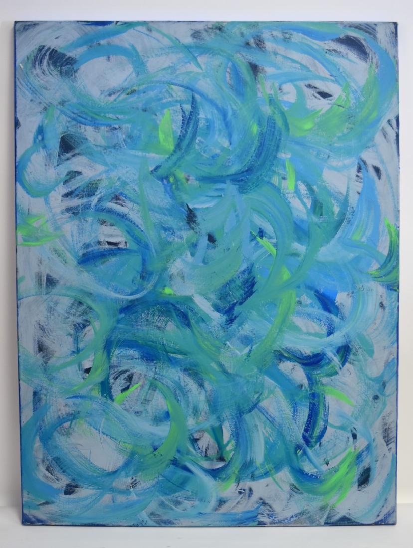 Sung-Ja Lee; 20thC. Korean Oil Abstract Composition (1 of 3)