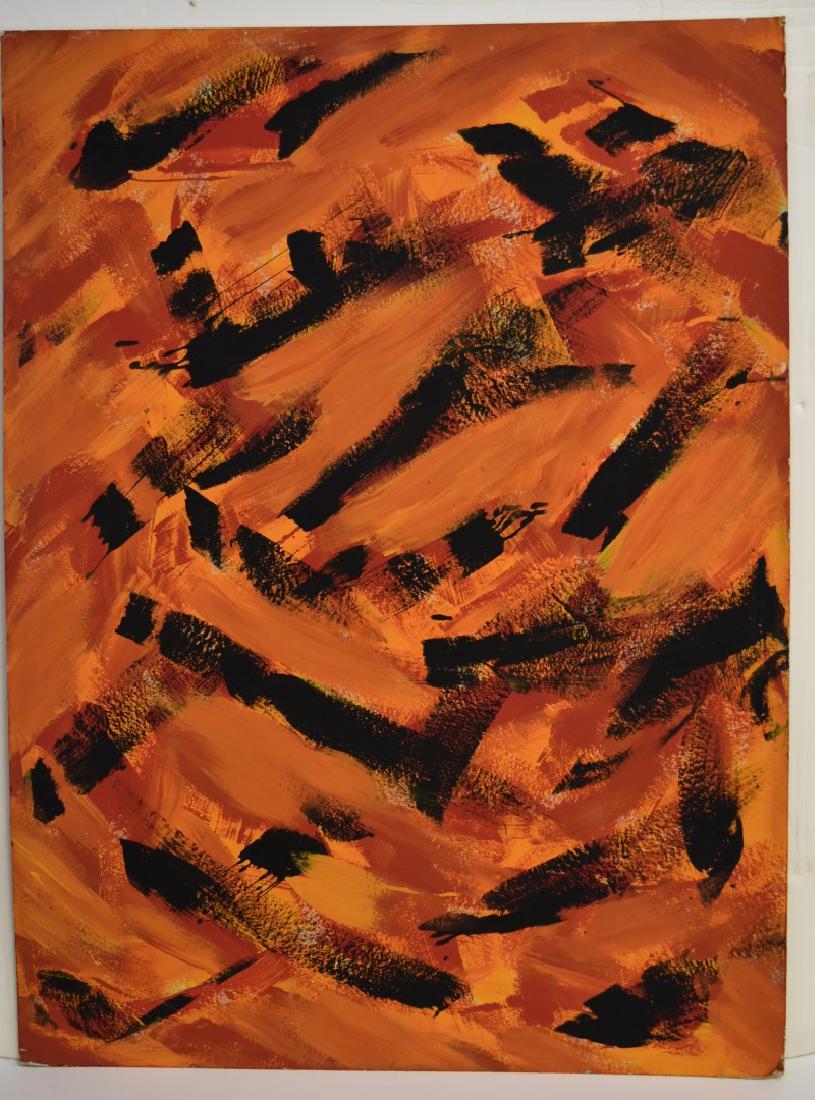 Sung-Ja Lee; 20thC. Korean Mixed Media Abstract (1 of 4)